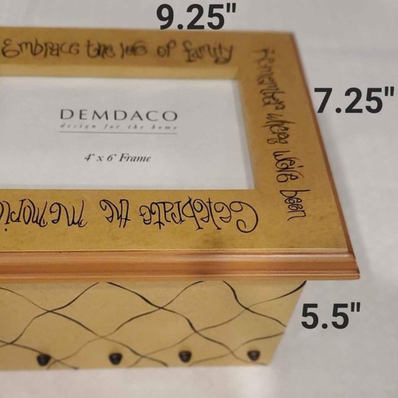 MCM Style Wood Photobox Storage Box Trinket Box Keepsake Photo Frame cover NEW - Picture 3 of 4